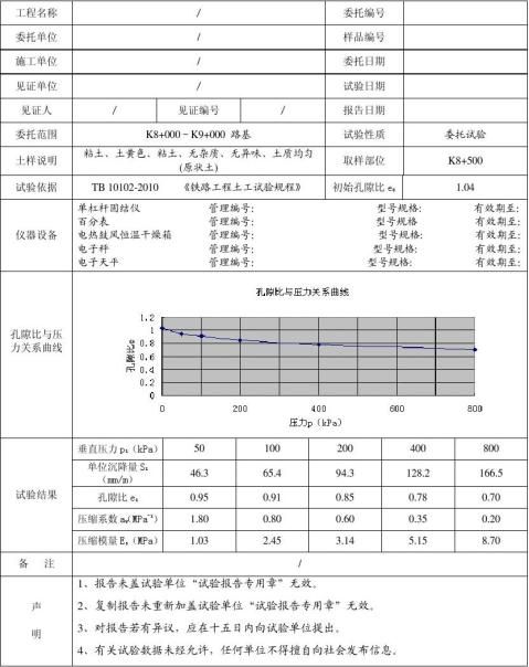 固结试验报告