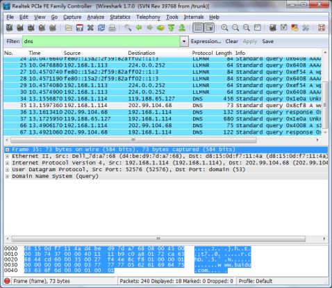 wireshark display filter ipconfig