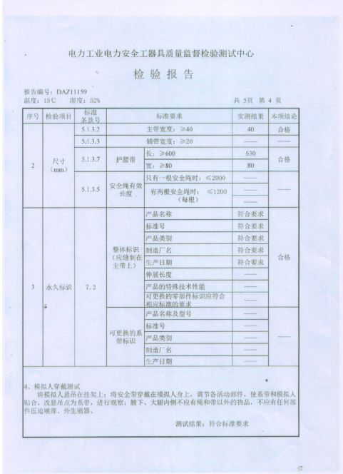 篇一安全带检测报告