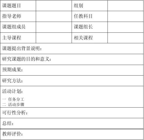 篇一:研究性学习课题报告表