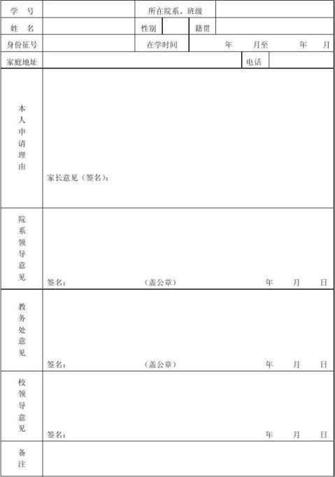 退學申請書