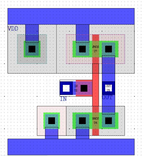 cmos反相器版图设计图片
