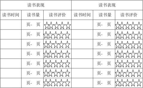 一年七班学生读书评价表